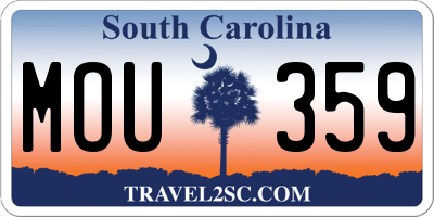 SC license plate MOU359