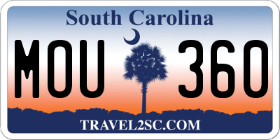 SC license plate MOU360