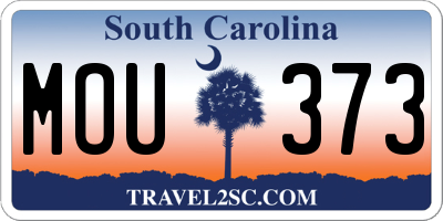 SC license plate MOU373