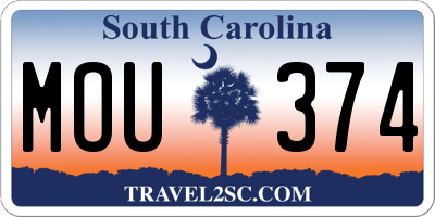 SC license plate MOU374