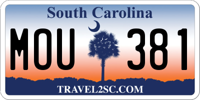 SC license plate MOU381