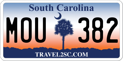 SC license plate MOU382