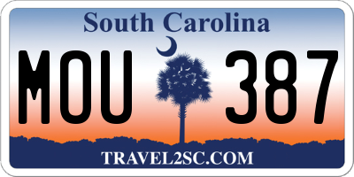 SC license plate MOU387