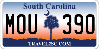 SC license plate MOU390