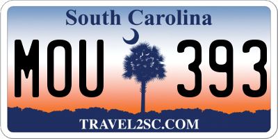 SC license plate MOU393