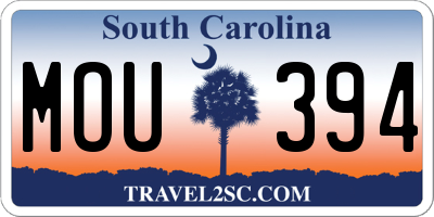SC license plate MOU394