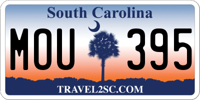 SC license plate MOU395