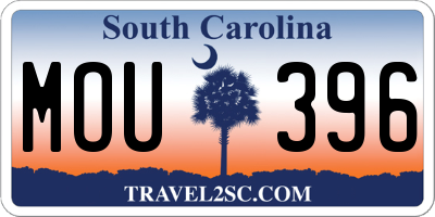 SC license plate MOU396