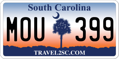 SC license plate MOU399