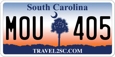 SC license plate MOU405