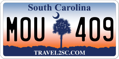 SC license plate MOU409