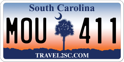 SC license plate MOU411