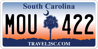 SC license plate MOU422