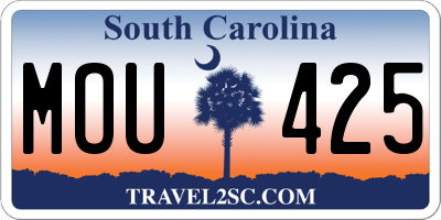 SC license plate MOU425