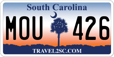 SC license plate MOU426