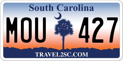 SC license plate MOU427