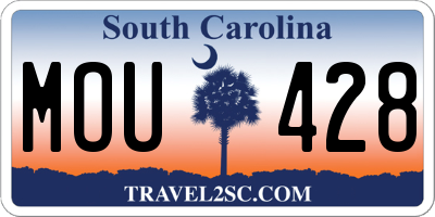SC license plate MOU428