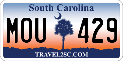 SC license plate MOU429