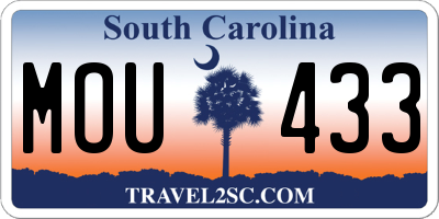 SC license plate MOU433