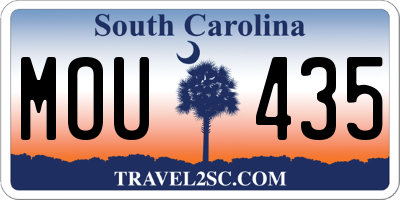 SC license plate MOU435