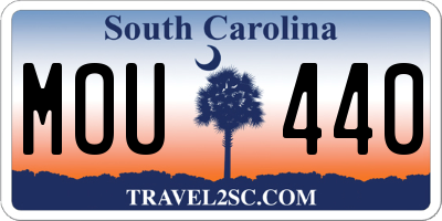 SC license plate MOU440
