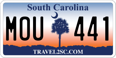SC license plate MOU441