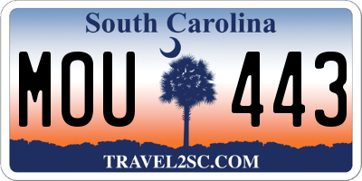 SC license plate MOU443