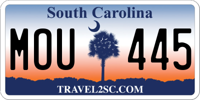 SC license plate MOU445