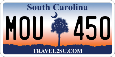 SC license plate MOU450