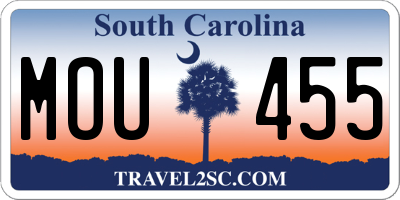 SC license plate MOU455