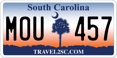 SC license plate MOU457