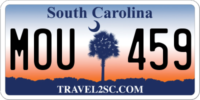 SC license plate MOU459