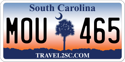 SC license plate MOU465