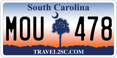 SC license plate MOU478