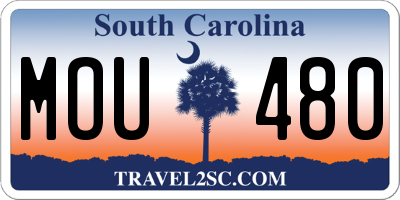 SC license plate MOU480