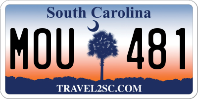 SC license plate MOU481