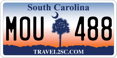 SC license plate MOU488