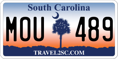 SC license plate MOU489