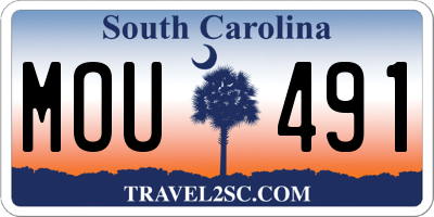 SC license plate MOU491