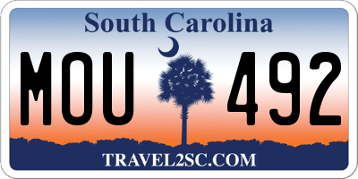 SC license plate MOU492