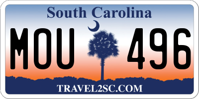 SC license plate MOU496