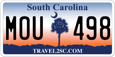 SC license plate MOU498