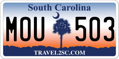 SC license plate MOU503