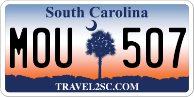 SC license plate MOU507