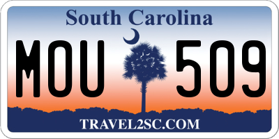 SC license plate MOU509