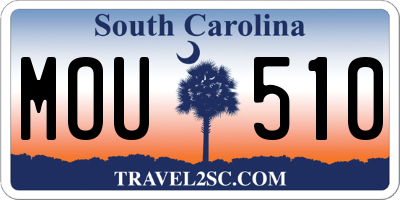SC license plate MOU510