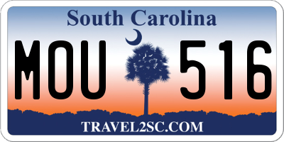 SC license plate MOU516