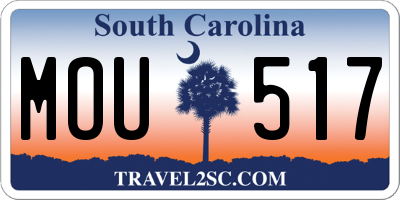 SC license plate MOU517