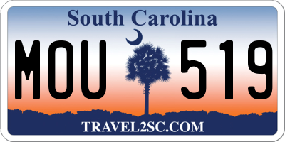 SC license plate MOU519
