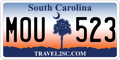 SC license plate MOU523